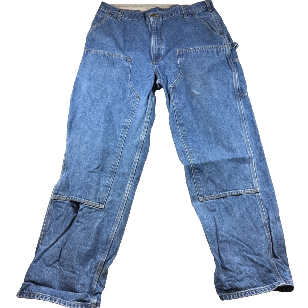 Carhartt B73 Work Jeans 42x34 Loose Original Fit Double Knee Distressed Grunge